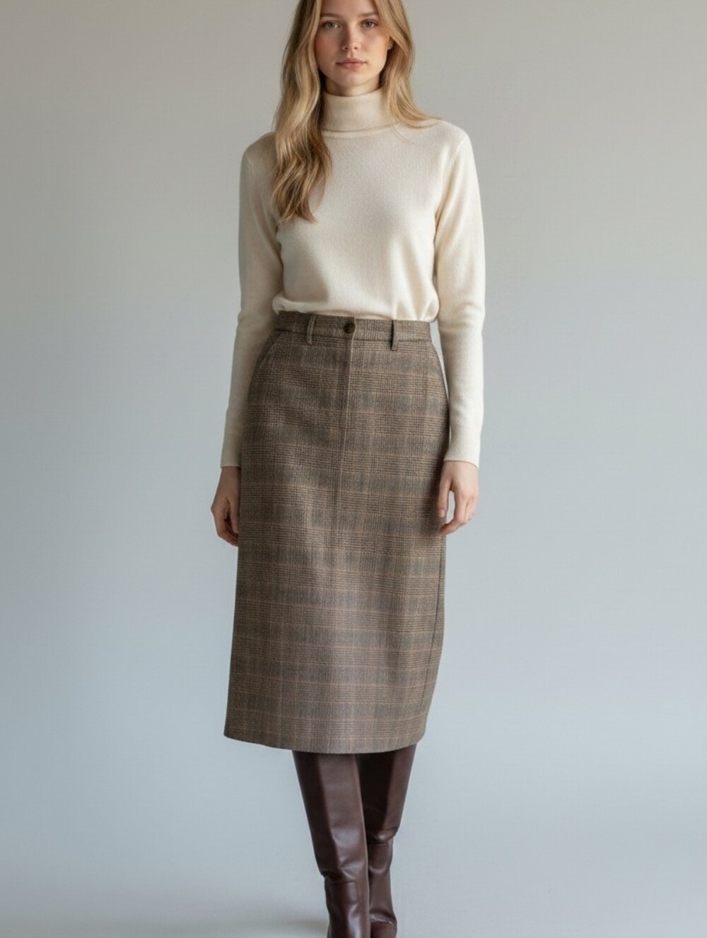 L.L.Bean Classic Fit Glen Plaid Pencil Skirt – Size 4 PET